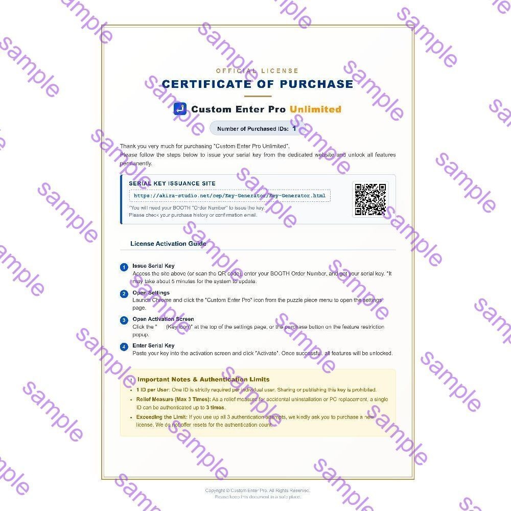 Custom Enter Pro Unlimited Serial Key