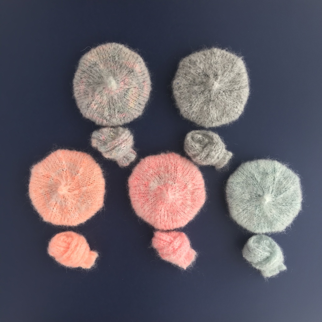 10cmぬい用ニットベレー帽&リブマフラーセット(送料込)