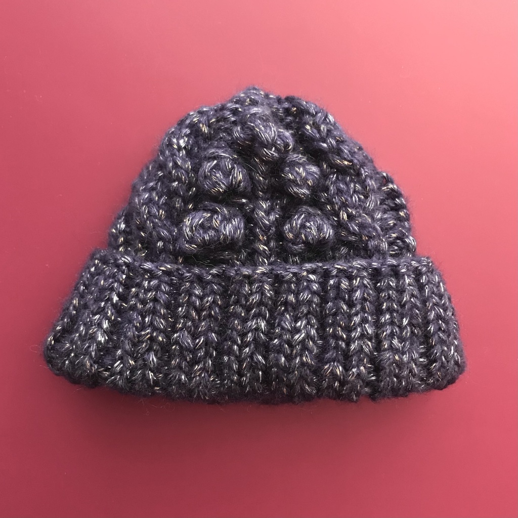 16cmぬい用アラン模様のニット帽(送料込)