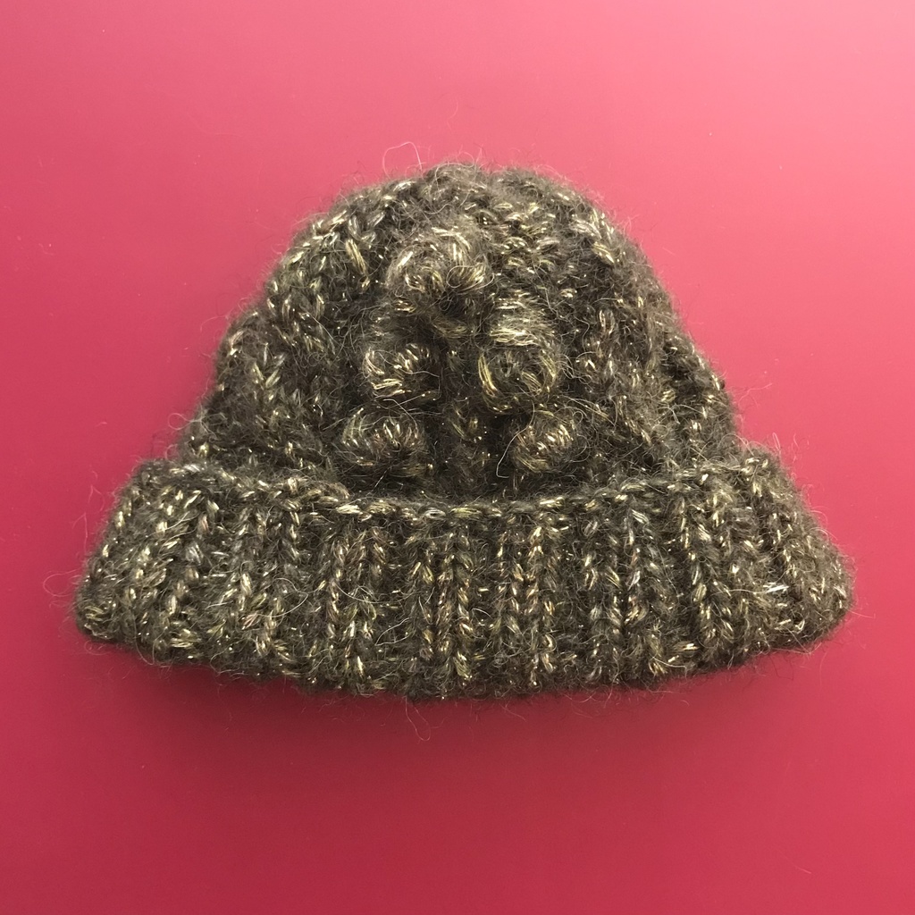 16cmぬい用アラン模様のニット帽(送料込)