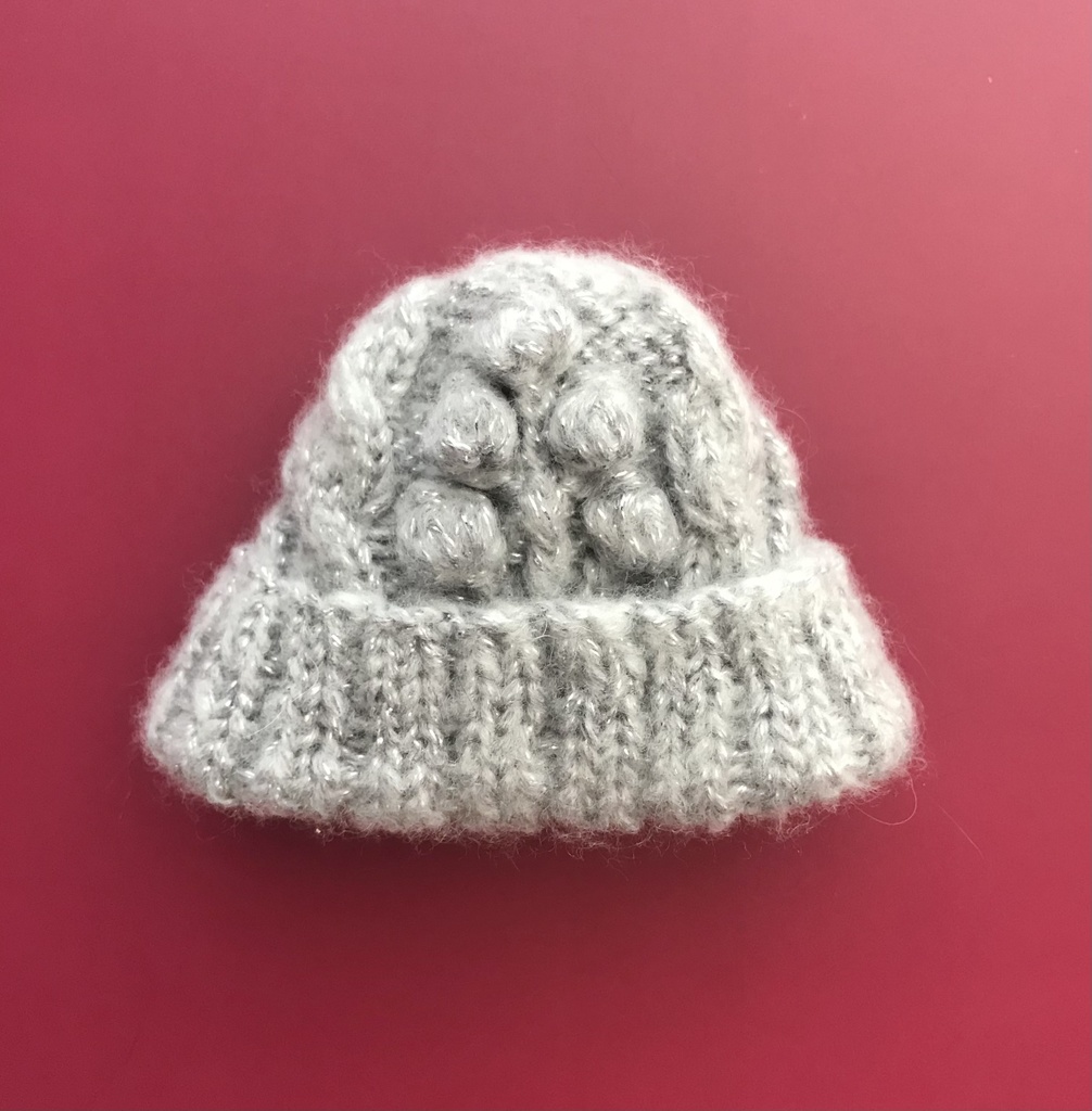 10cmぬい用アラン模様のニット帽(送料込)