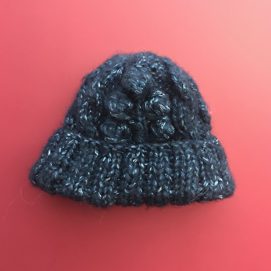 10cmぬい用アラン模様のニット帽(送料込)