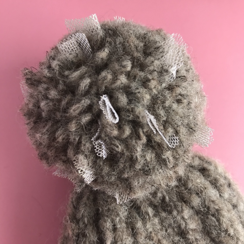 16cmぬい用ラメチュールポンポンのチャンキーニット帽(送料込)