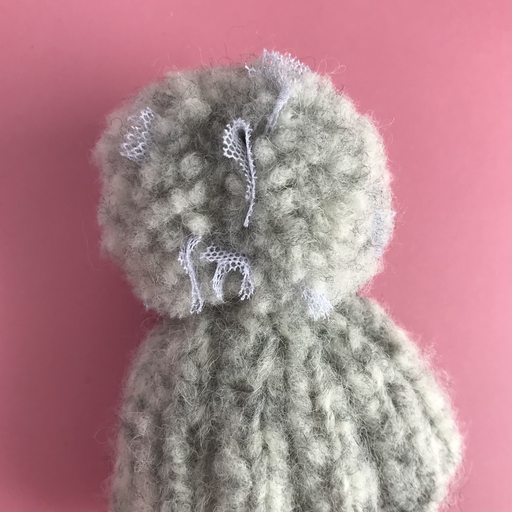 10cmぬい用ラメチュールポンポンのチャンキーニット帽(送料込)