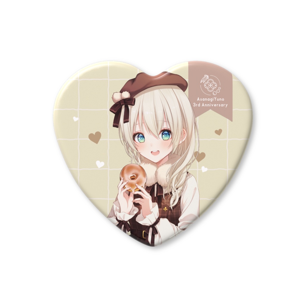 朝凪ゆの 3周年 ハート缶バッジ