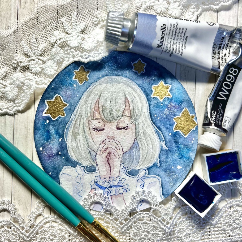 フレームレス原画『星に願いを。』