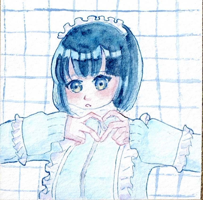 姫色紙 原画『水色界隈メイドちゃん』