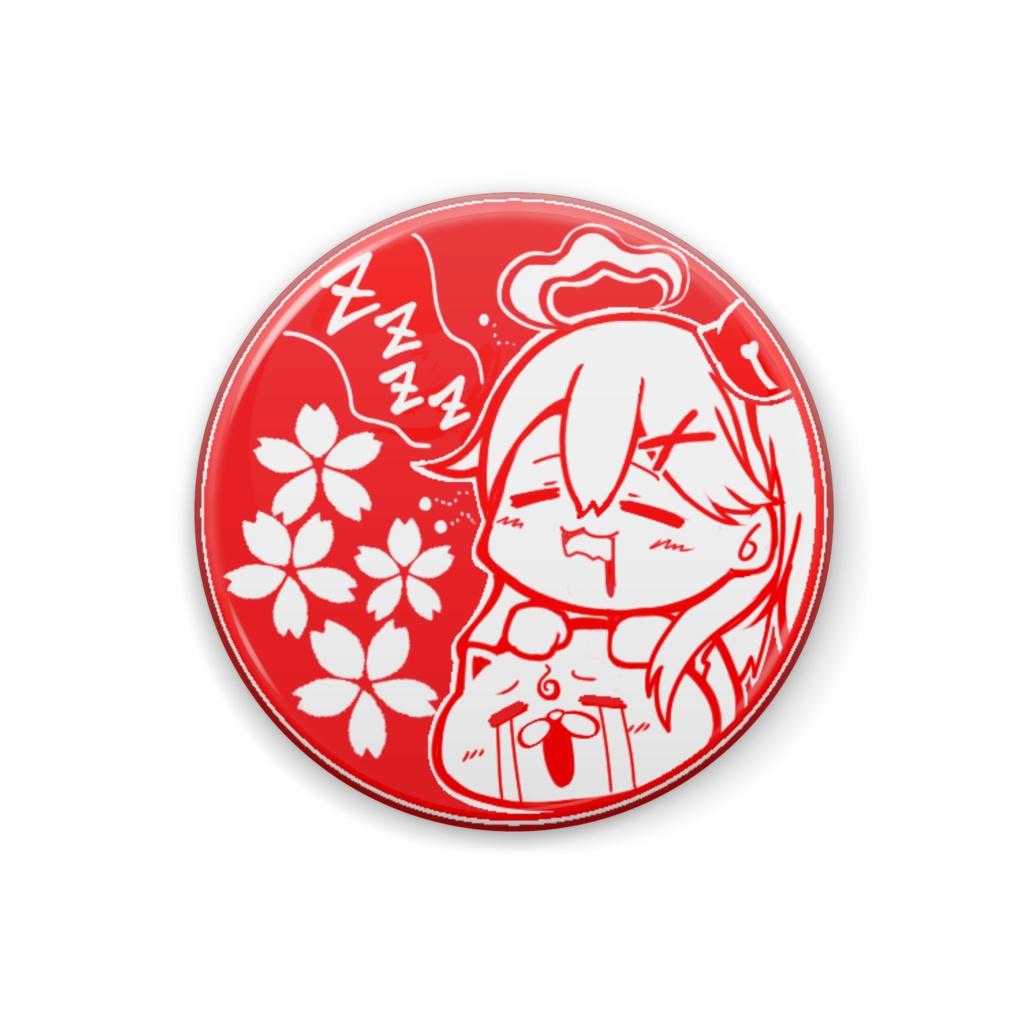 【非公式】さくらみこ　寝坊バージョン缶バッチ