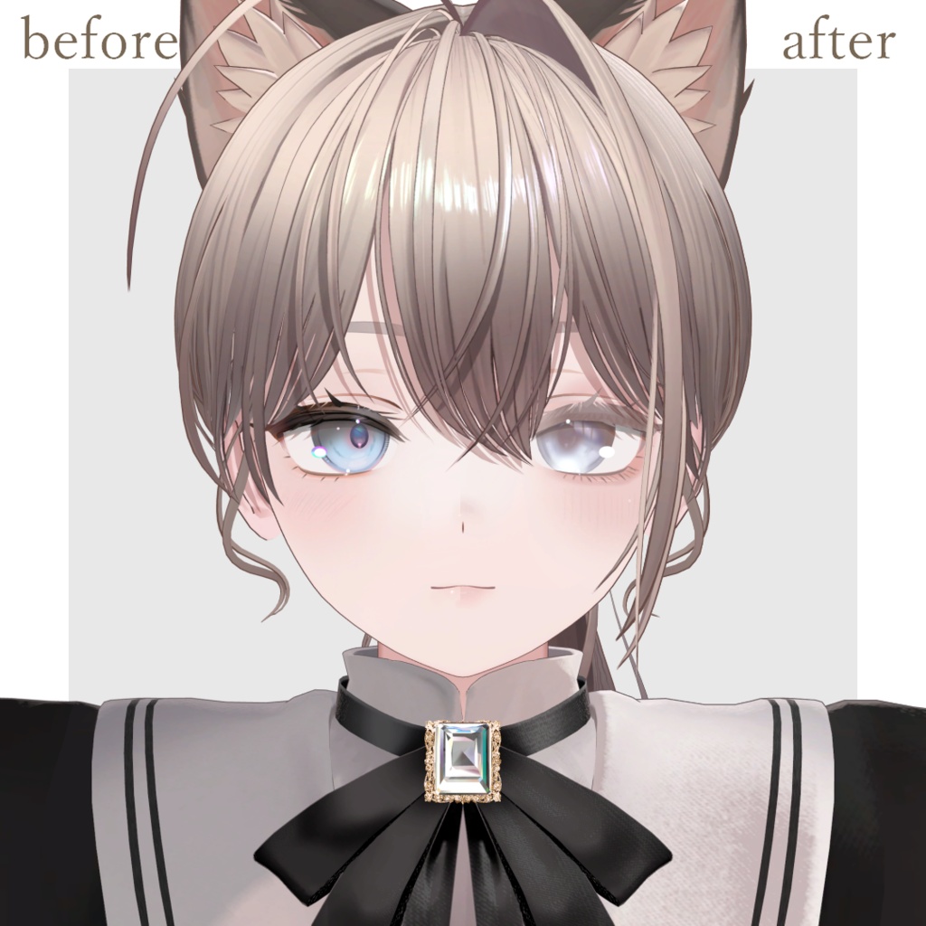 【男女7アバター対応】Mellow Tea Makeup&Eye Texture