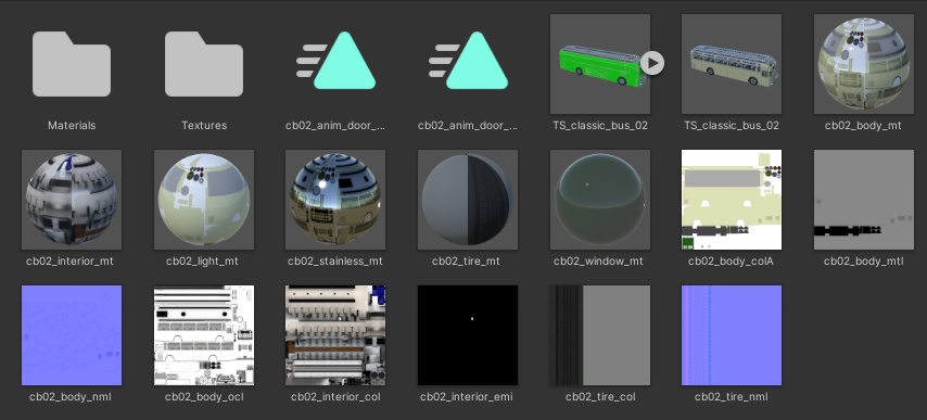 昭和時代に走ってそうなバス(簡易内装・テクスチャあり)
