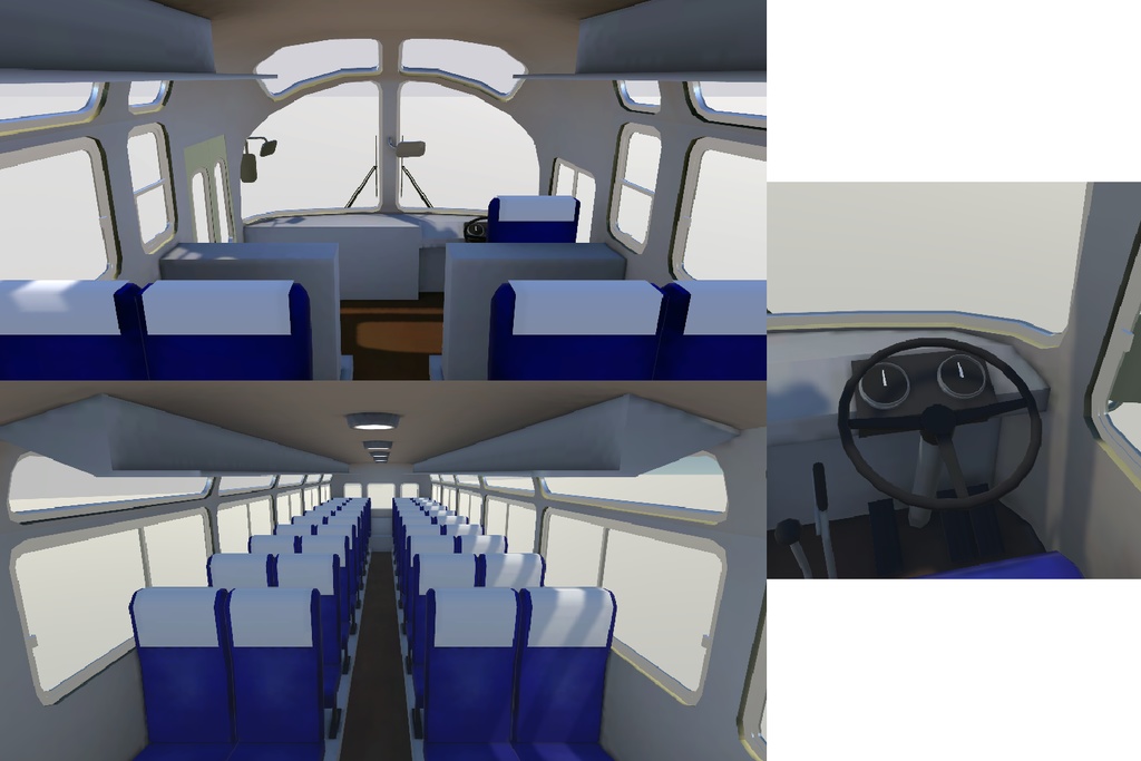 昭和時代に走ってそうなバス(簡易内装・テクスチャあり)