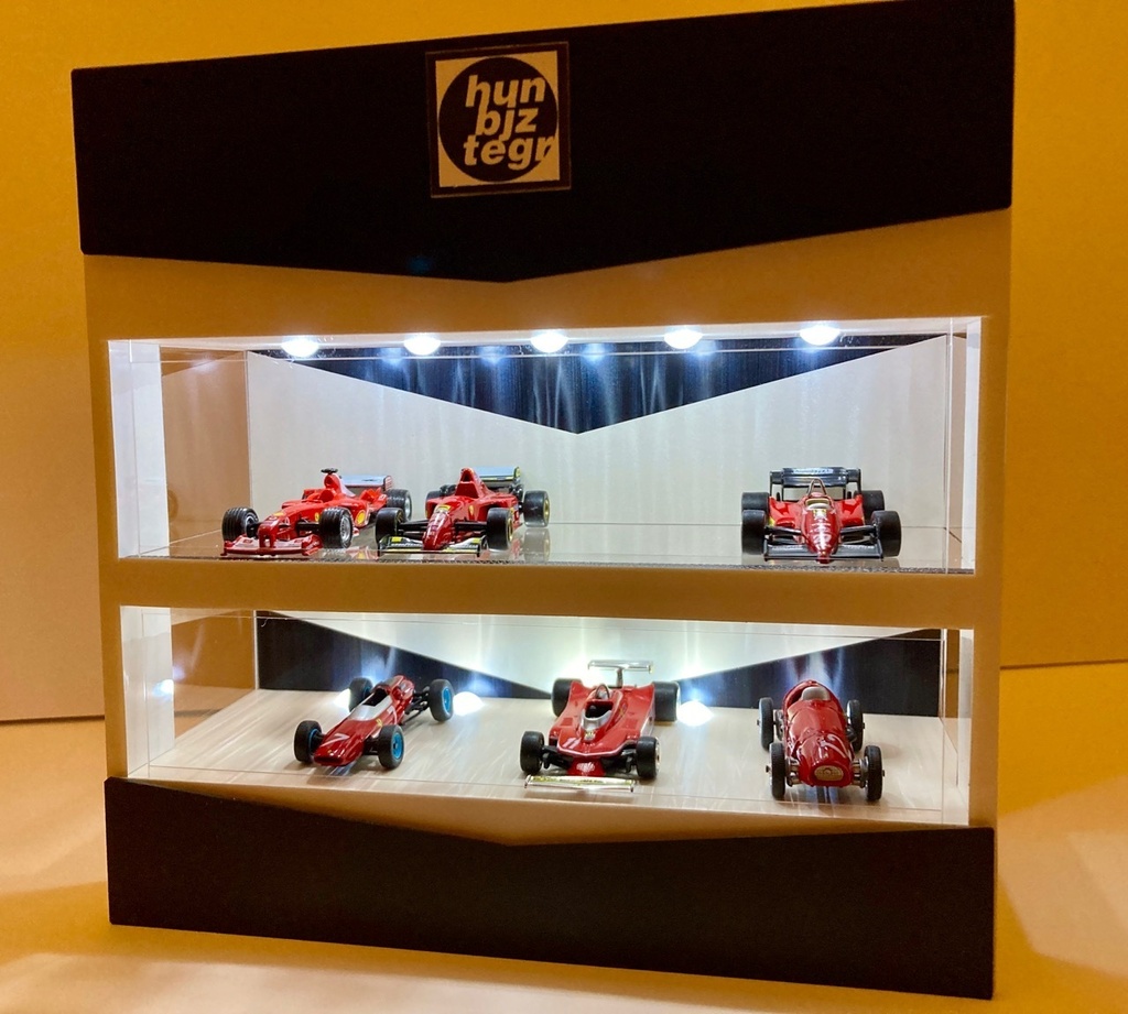 1/64展示10台可能・特殊WH&BK・2層式ディスプレーBOX /ネオジオラマ