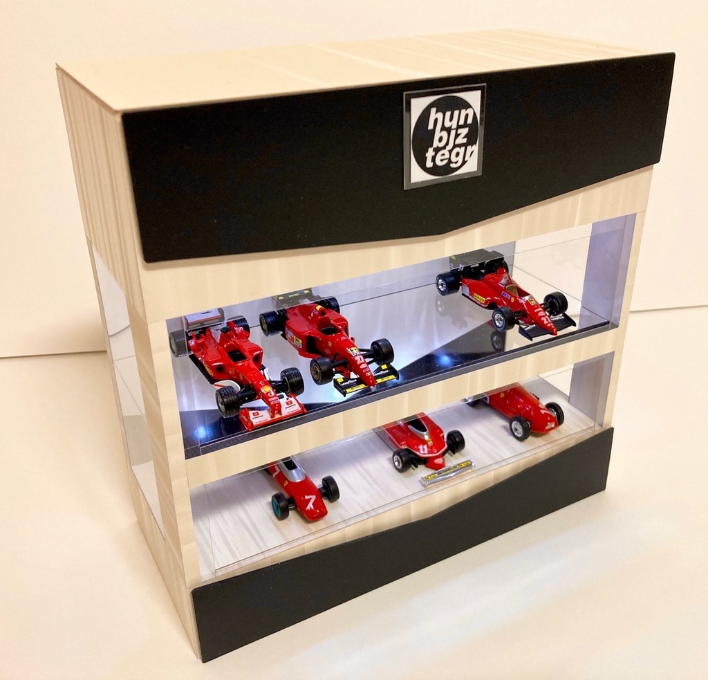 1/64展示10台可能・特殊WH&BK・2層式ディスプレーBOX /ネオジオラマ