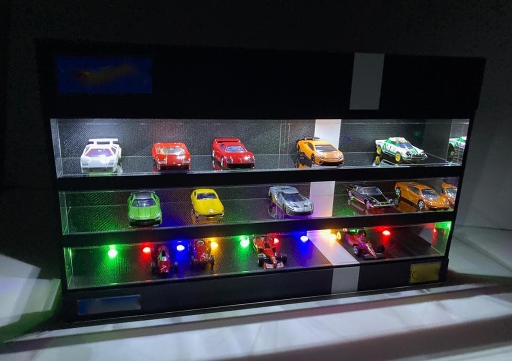 1/64展示30台可能・BK&WHライン・3層式ディスプレーBOX/ネオジオラマ