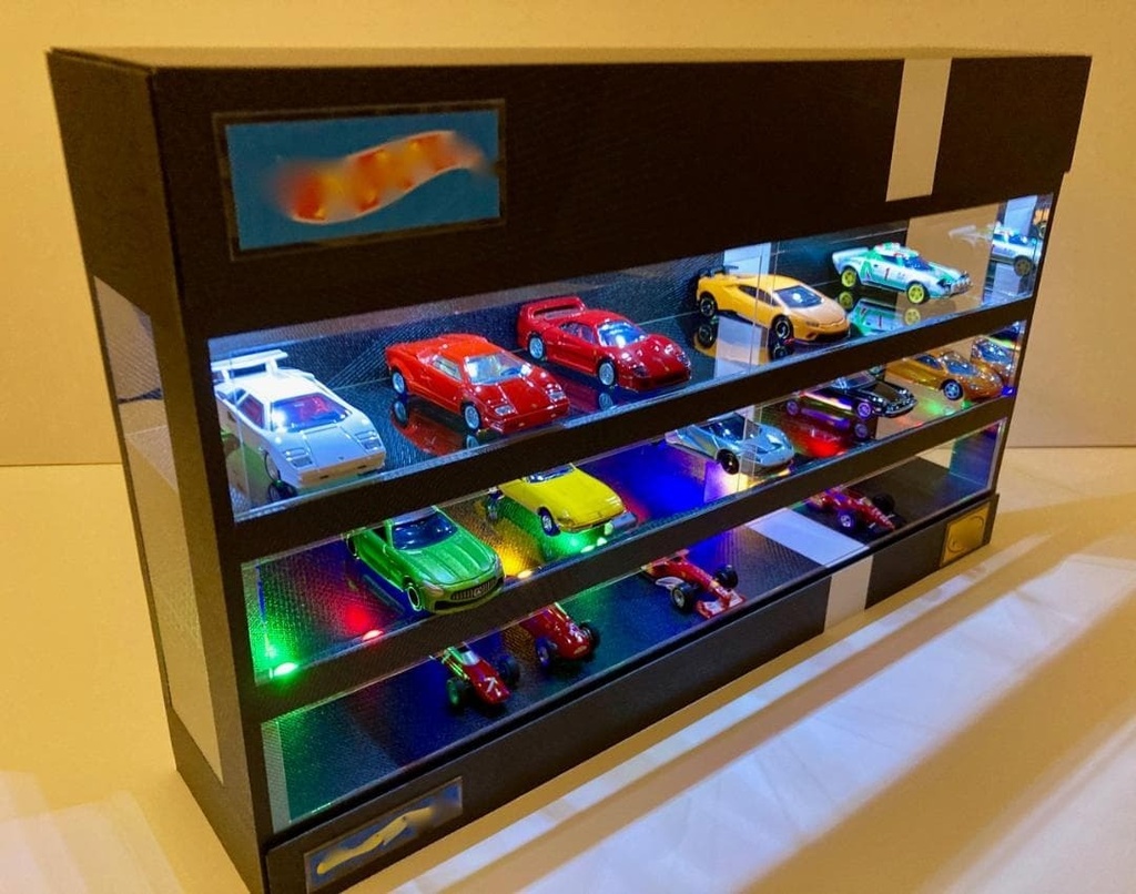 1/64展示30台可能・BK&WHライン・3層式ディスプレーBOX/ネオジオラマ