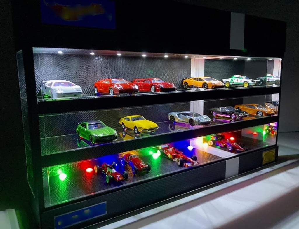 1/64展示30台可能・BK&WHライン・3層式ディスプレーBOX/ネオジオラマ