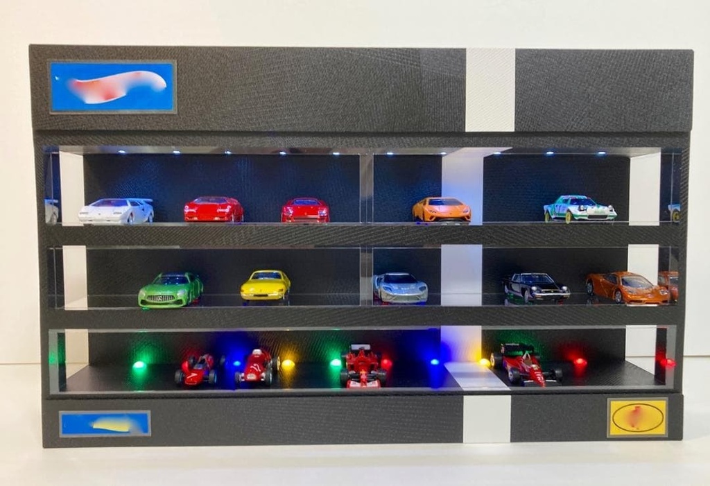 1/64展示30台可能・BK&WHライン・3層式ディスプレーBOX/ネオジオラマ