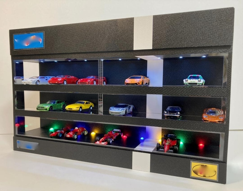 1/64展示30台可能・BK&WHライン・3層式ディスプレーBOX/ネオジオラマ