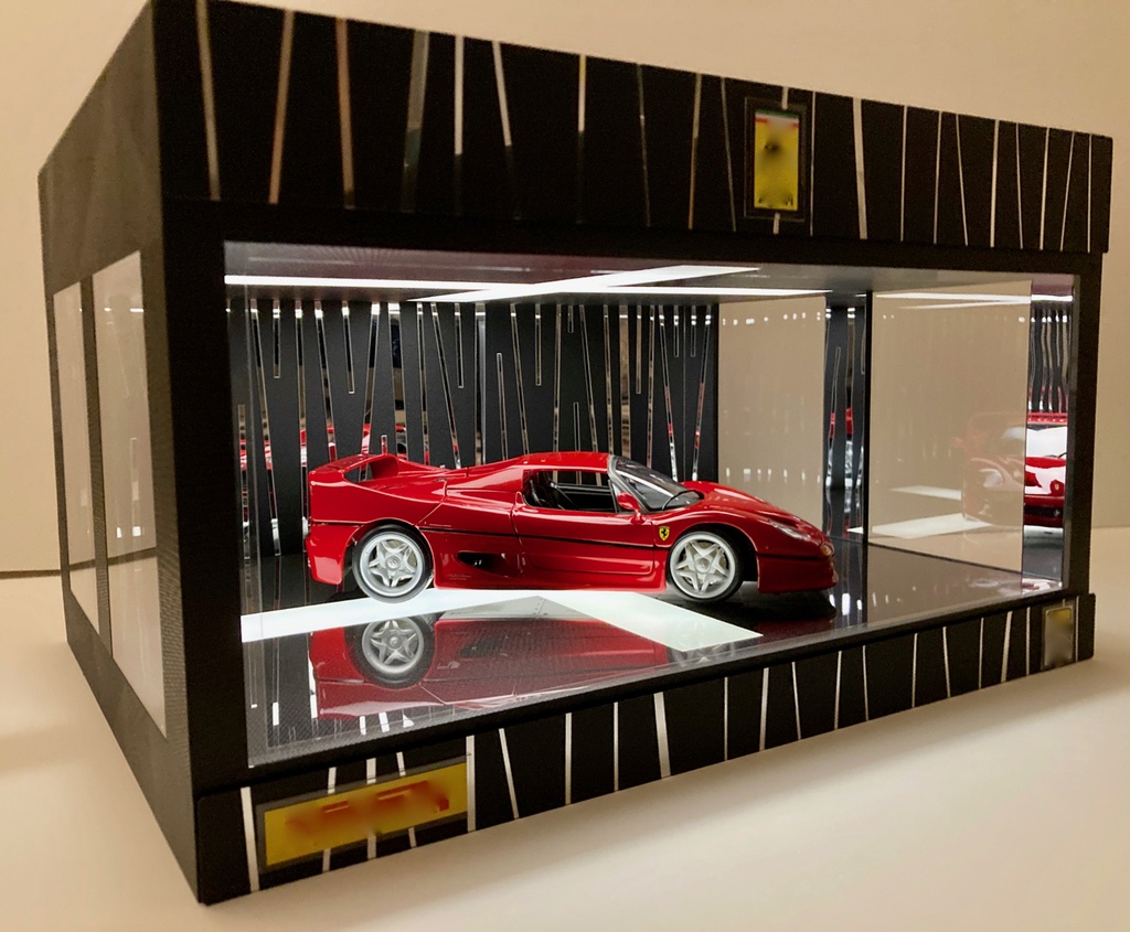 1/18展示2〜3台可・クロス照明・ディスプレーBOX / USB電源LED照明・ネオジオラマ・1/24、1/43、1/64、京商、オートアートなど
