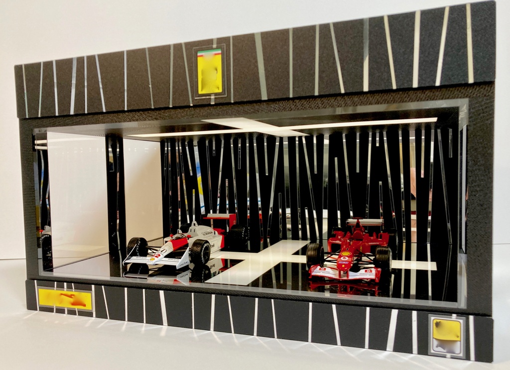 1/18展示2〜3台可・クロス照明・ディスプレーBOX / USB電源LED照明・ネオジオラマ・1/24、1/43、1/64、京商、オートアートなど