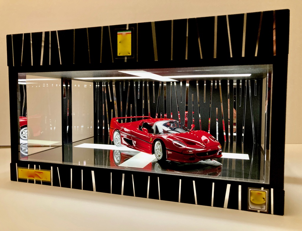 1/18展示2〜3台可・クロス照明・ディスプレーBOX / USB電源LED照明・ネオジオラマ・1/24、1/43、1/64、京商、オートアートなど