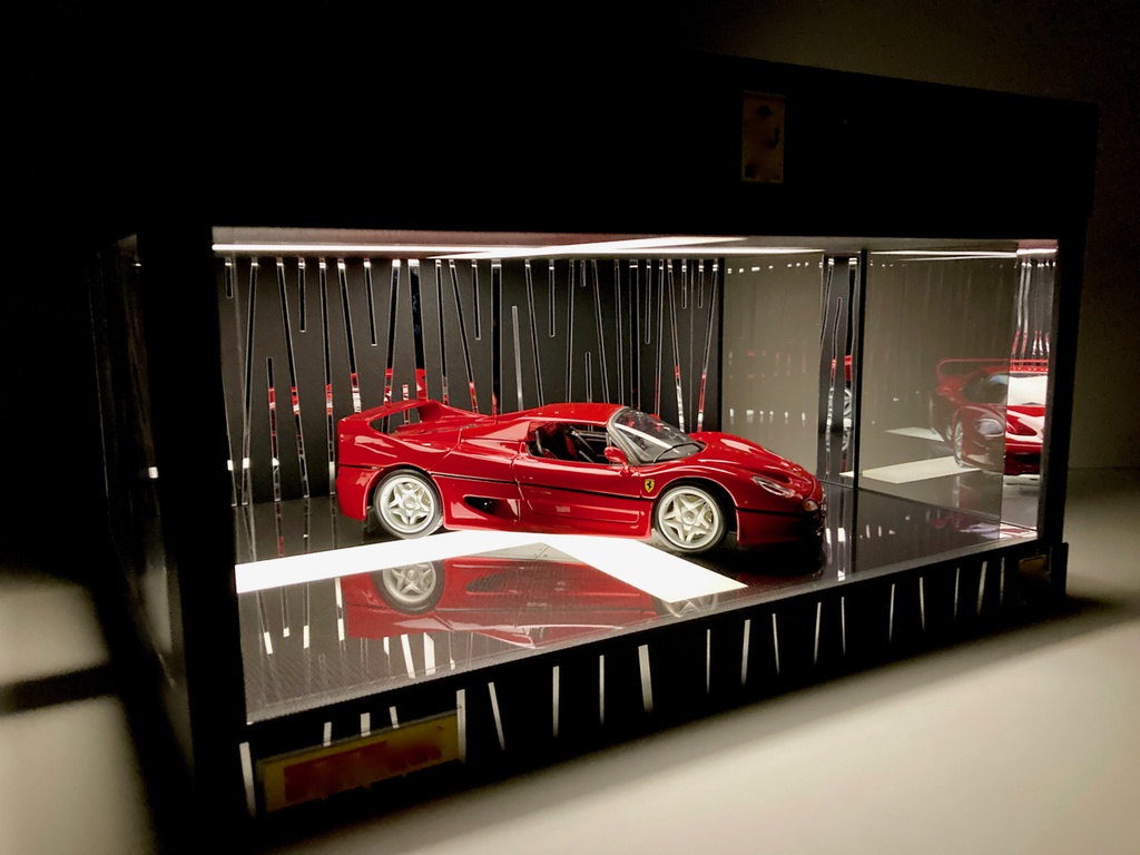 1/18展示2〜3台可・クロス照明・ディスプレーBOX / USB電源LED照明・ネオジオラマ・1/24、1/43、1/64、京商、オートアートなど