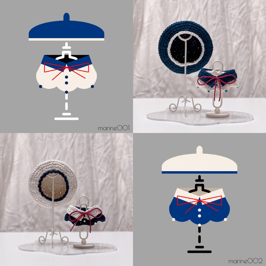 つけ襟とワンピとベレー帽