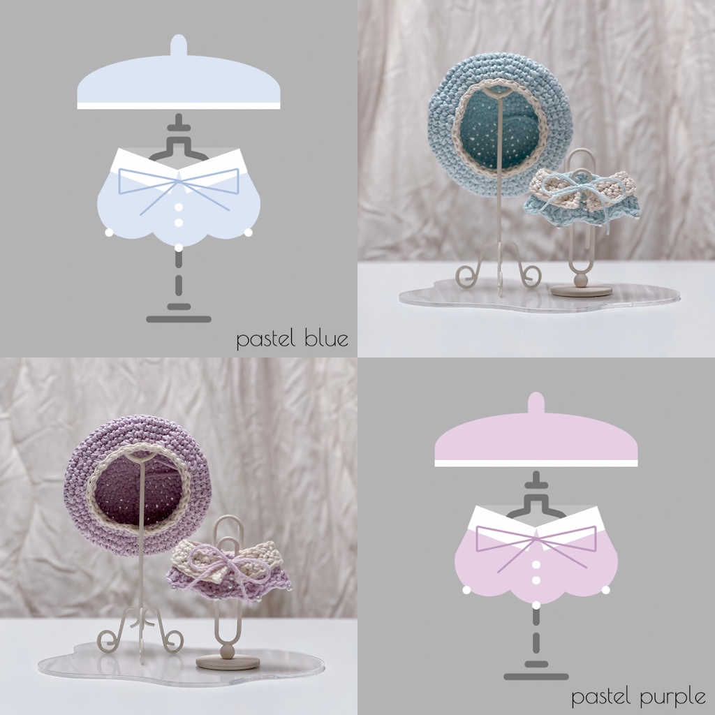 つけ襟とワンピとベレー帽