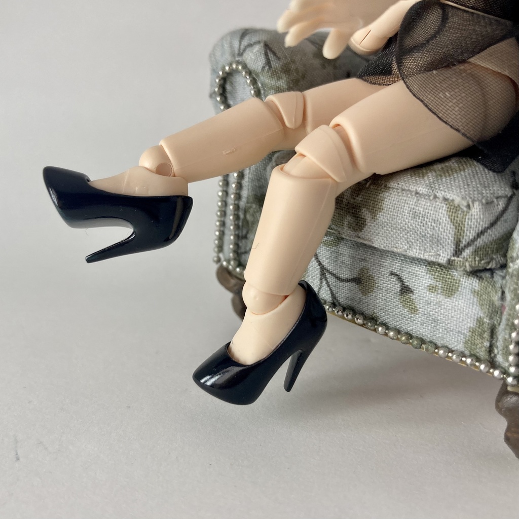 オビツ11用ハイヒール 黒緑