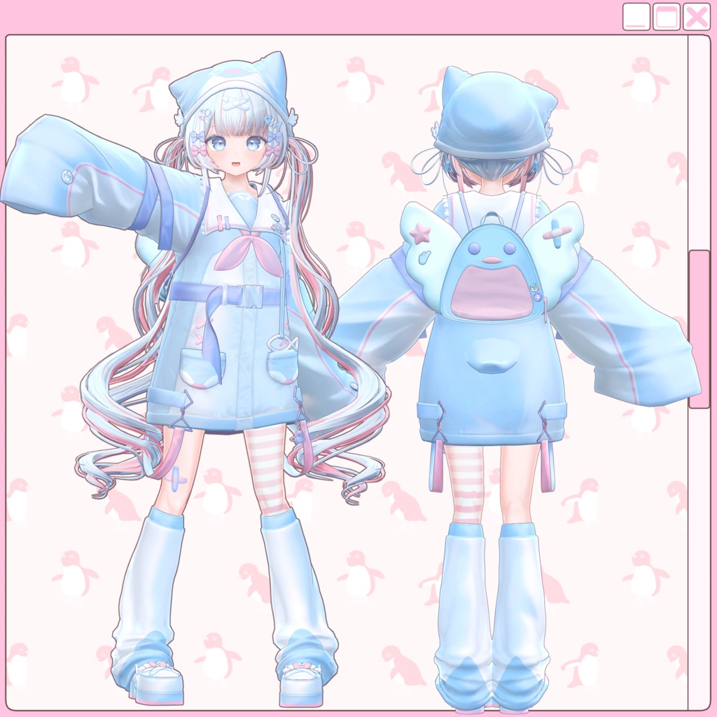 インターネットのぽまえ(+ぺんぺんパーカー付)【オリジナル3Dモデル】