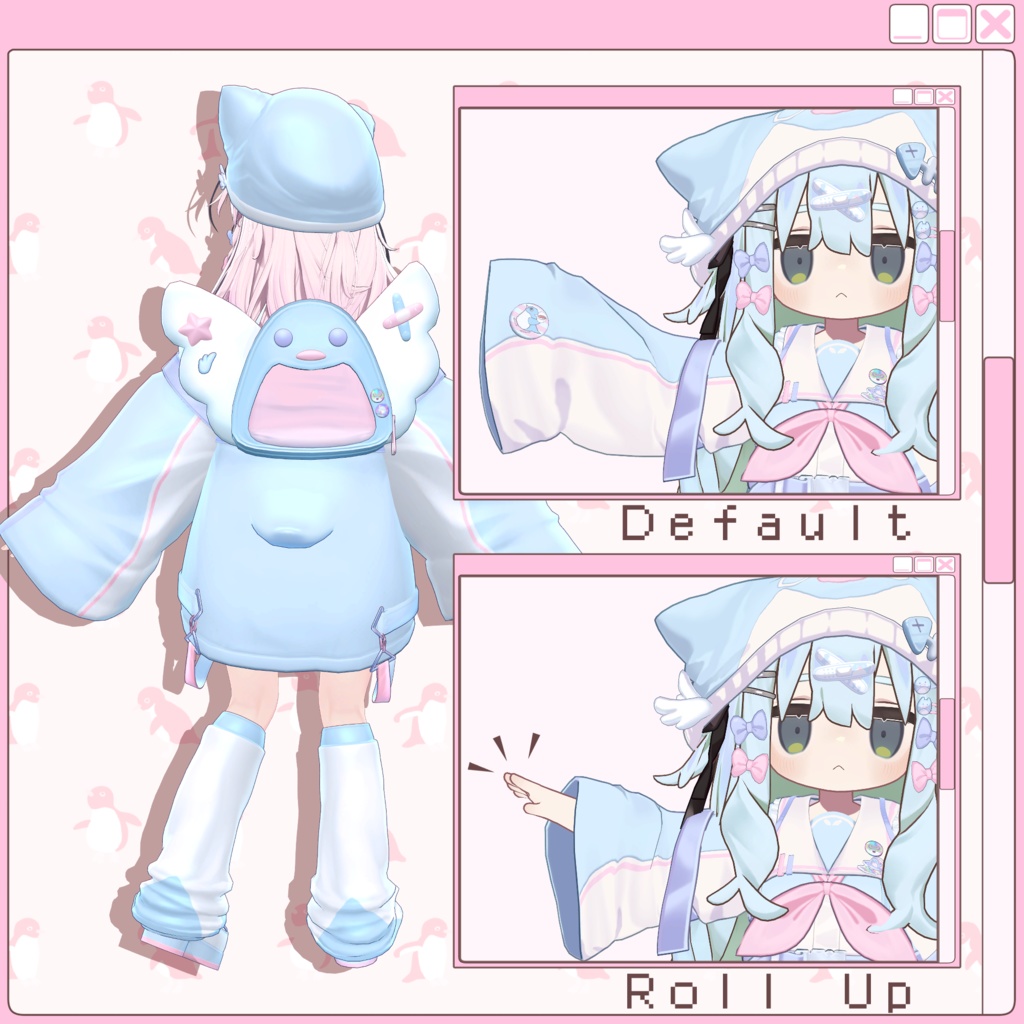 インターネットのぽまえ(+ぺんぺんパーカー付)【オリジナル3Dモデル】