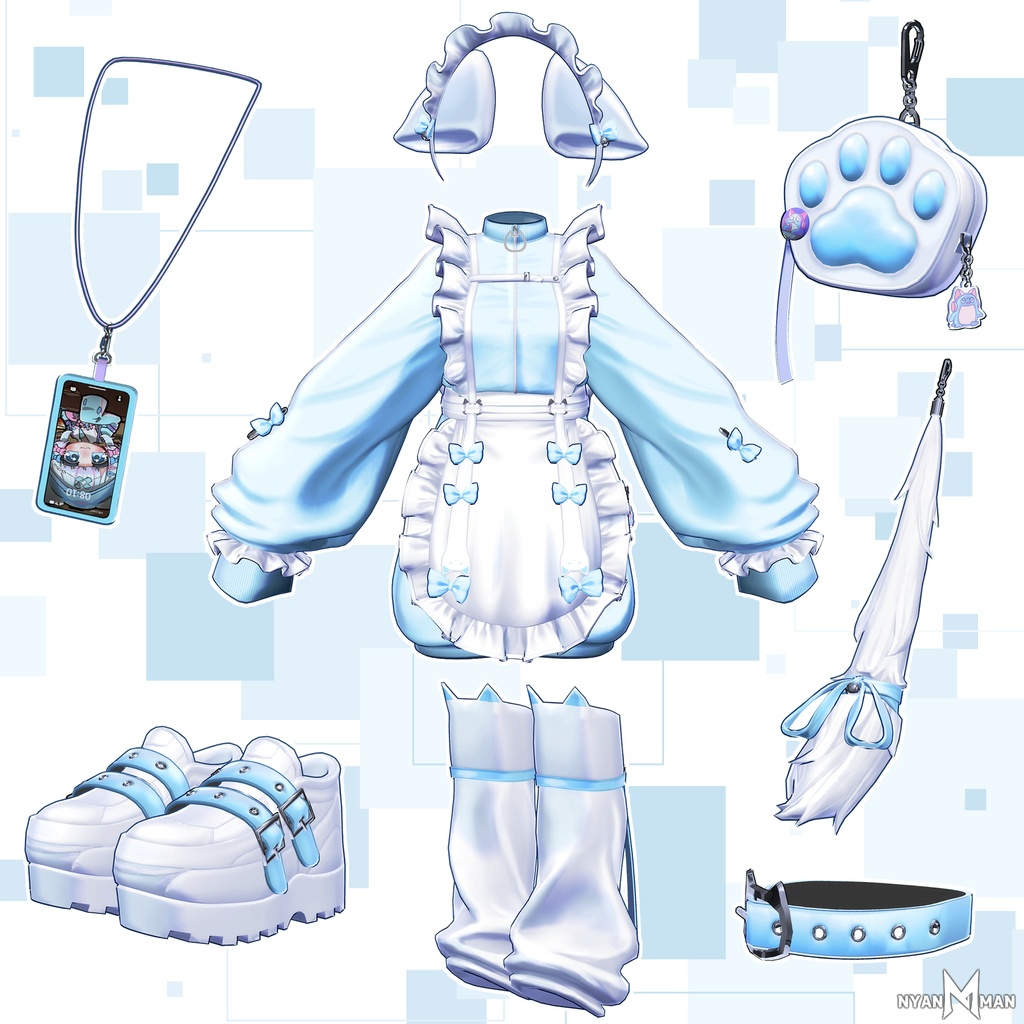 【9アバター】猫人間戦闘服(ジャージメイド)MA対応