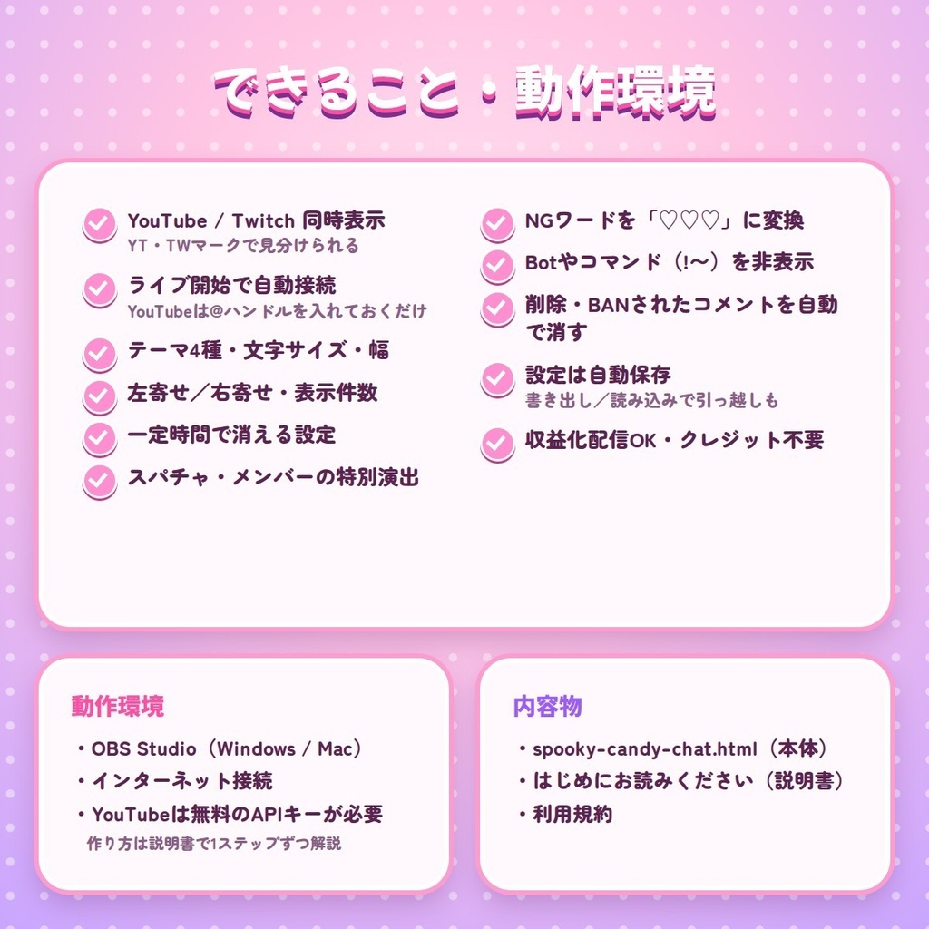 【OBS】すぷーきー・きゃんでぃ・ちゃっと|ハロウィン配信用チャット欄(YouTube / Twitch対応)