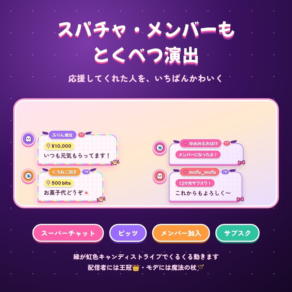 【OBS】すぷーきー・きゃんでぃ・ちゃっと|ハロウィン配信用チャット欄(YouTube / Twitch対応)