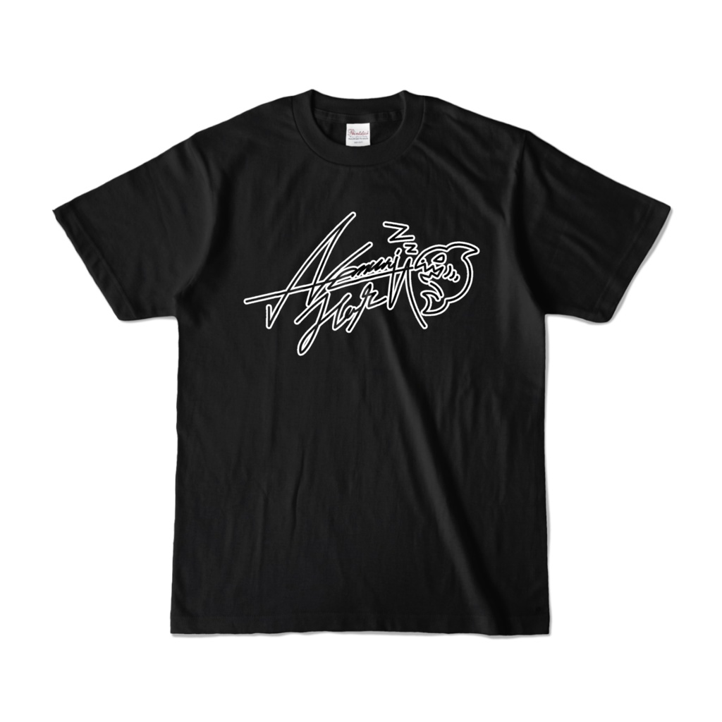 【眠莉ハル】サインTシャツ黒(枠あり黒文字サイン)