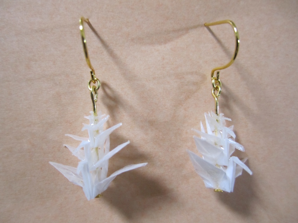 5羽の白いツル 2個セット