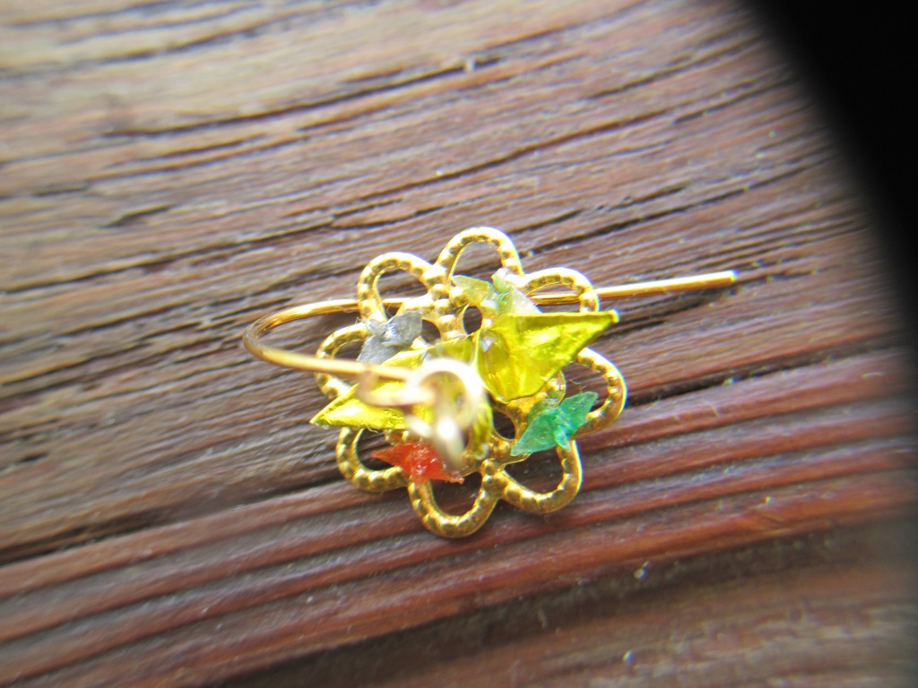 5羽の折り鶴のピアス