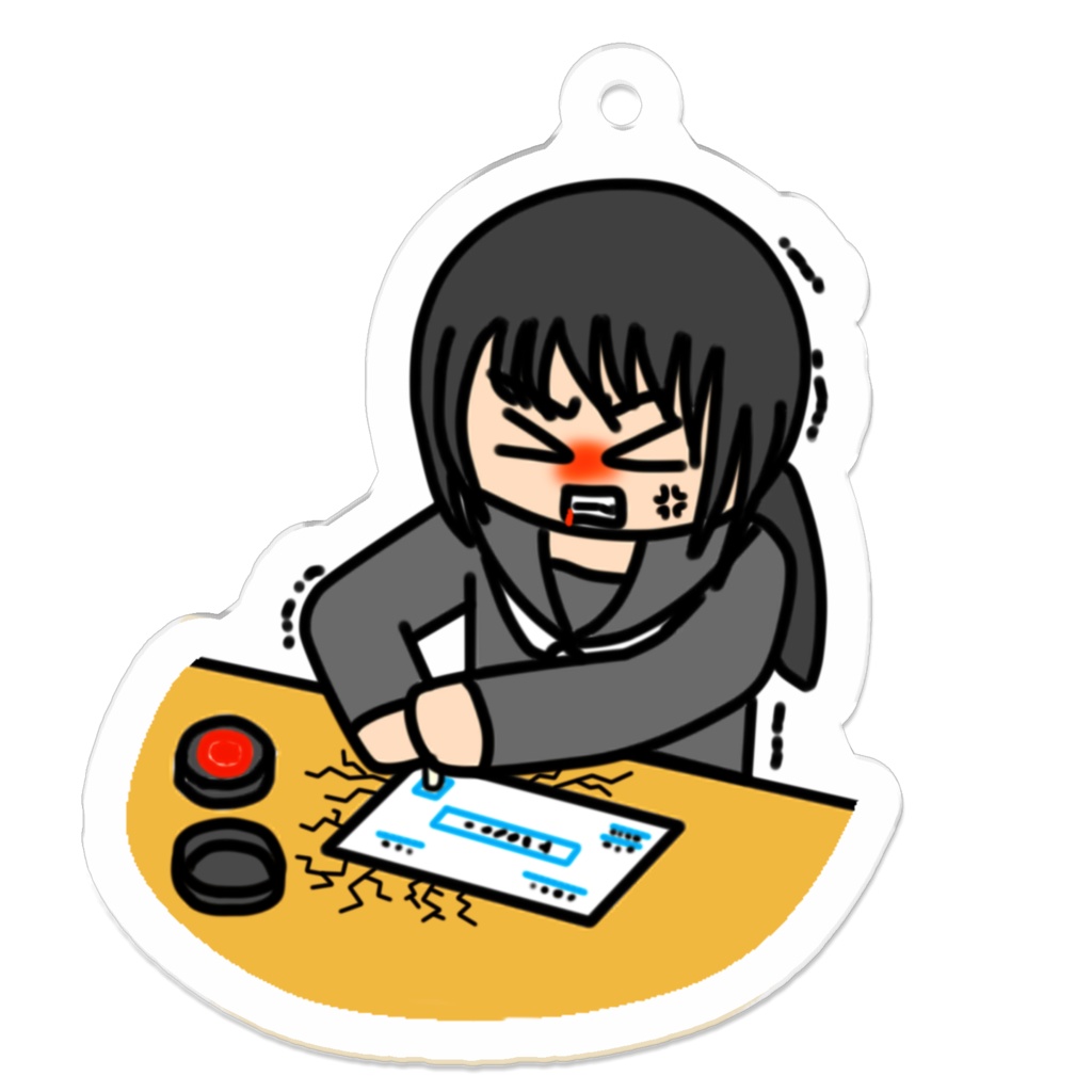 ハンコを押す時に力み過ぎて机にヒビを入れる人