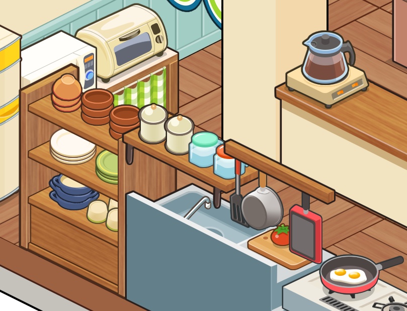 アイソメトリック背景(喫茶店&雑居ビル)