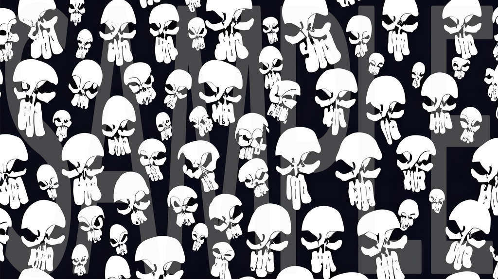 【15枚】ゴシック・ハードパンク・グリッチ 髑髏背景素材集 vol.02【AI生成】