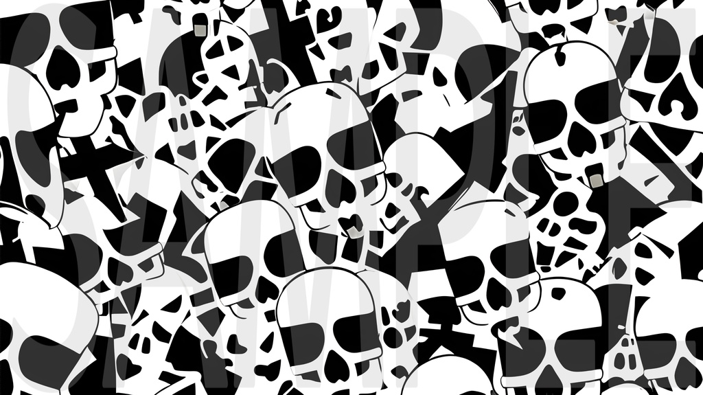 【15枚】ゴシック・ポップ・ファンシー 髑髏背景素材集 vol.03【AI生成】