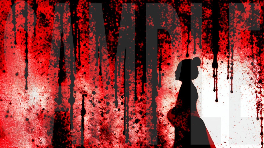 【4K・高解像度】和風ホラー 背景素材:滴る血と着物のシルエット 3枚セット