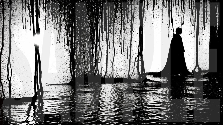 【4K・高解像度】和風ホラー 背景素材:滴る血と着物のシルエット 3枚セット