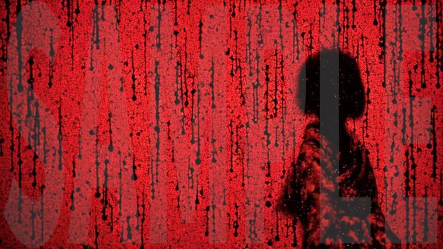 【4K・高解像度】和風ホラー 背景素材:滴る血と着物のシルエット 3枚セット