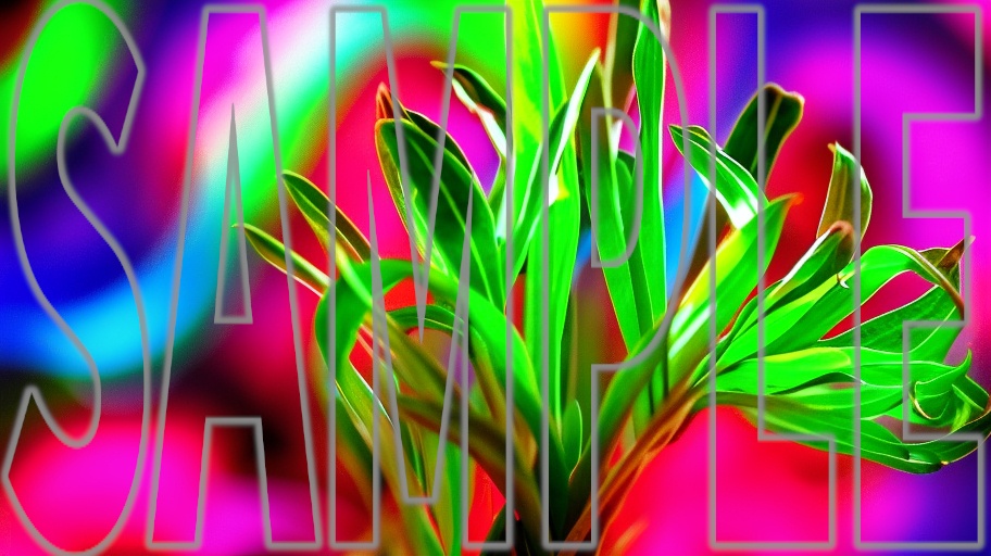 【4K・サイケ素材】細葉・幻想植物・虹彩 10枚セット【AI生成】Vol.04