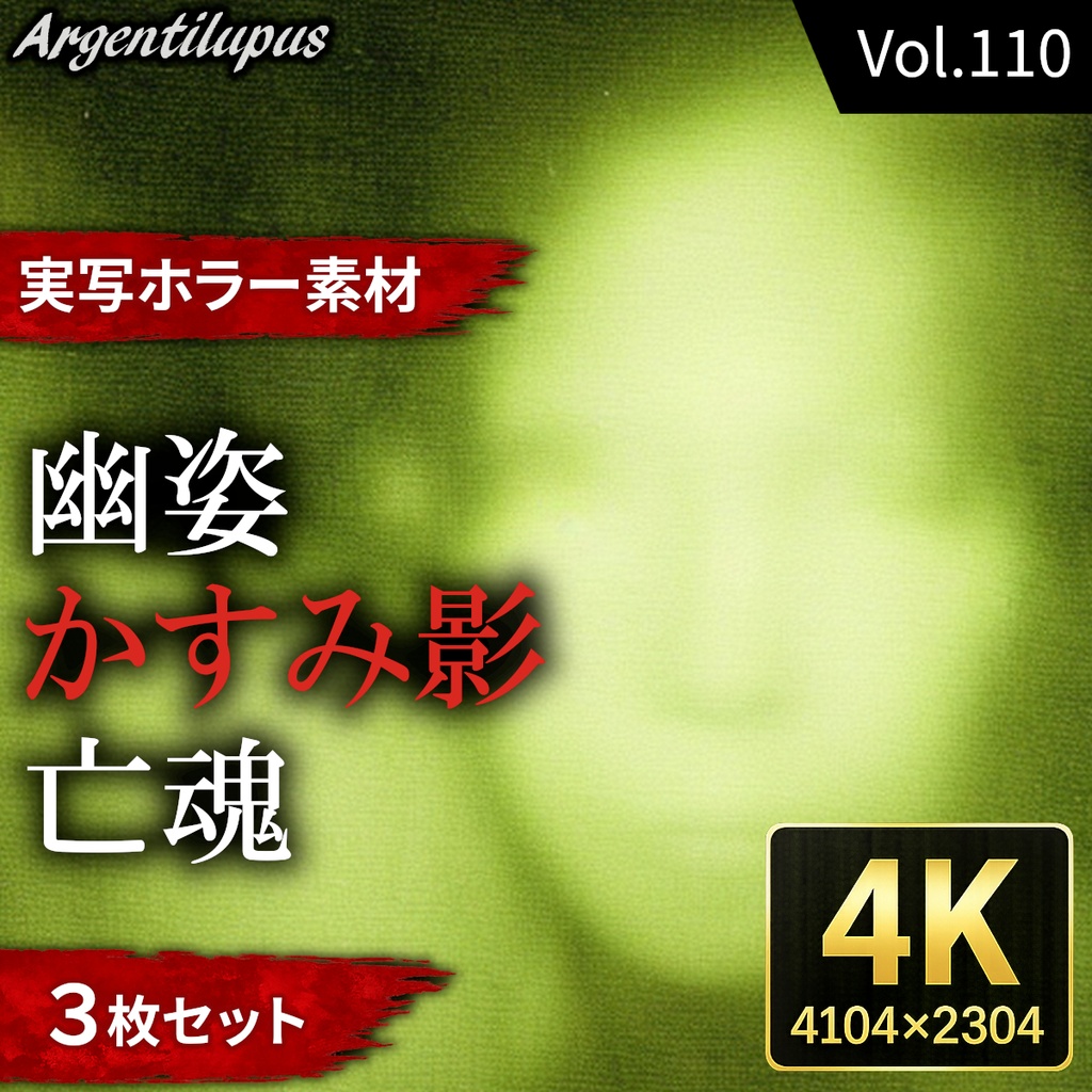 【4K・実写ホラー素材】亡魂・かすみ影・幽姿 3枚セット【AI生成】Vol.110