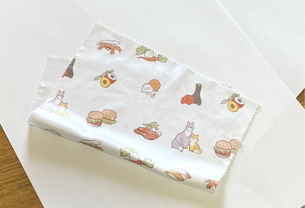 オオカミと若狐 メガネ拭き