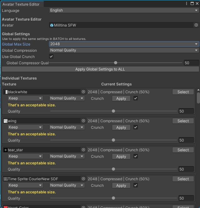 Avatar Texture Optimizer for VRChat