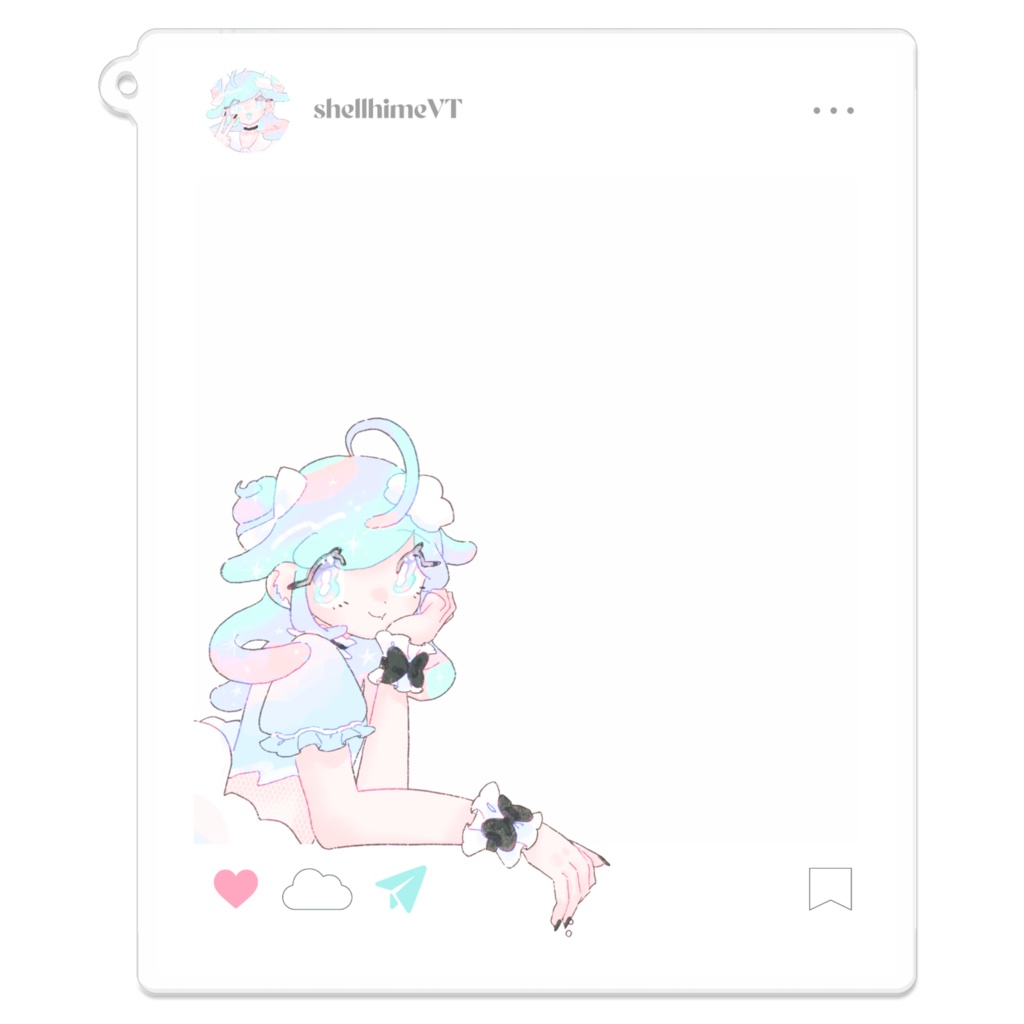 SHELL HIME acrylic key holder「Say cheese, please」