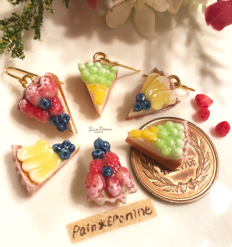 【片耳】カットフルーツタルトピアス